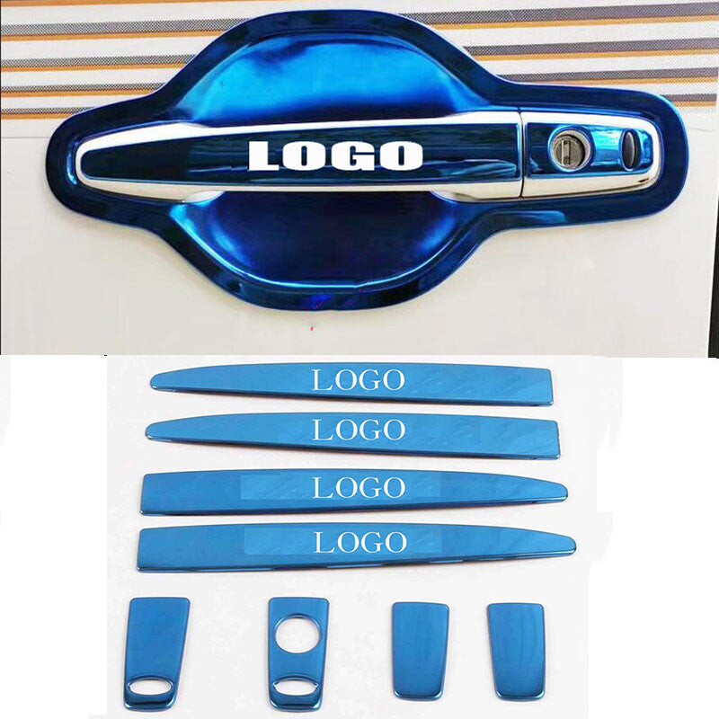 Stainless Blue for Smart Key Door Handle Covers Trims for Mitsubishi Outlander Sport