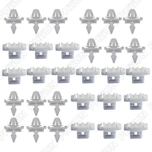 30Pcs Side Door Panel Moulding Trim Clips White for Mercedes for Benz W190 W201 W124