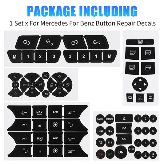 Door Steering A/C Window Radio Button Repair Stickers For 2007-14 for Mercedes-Benz