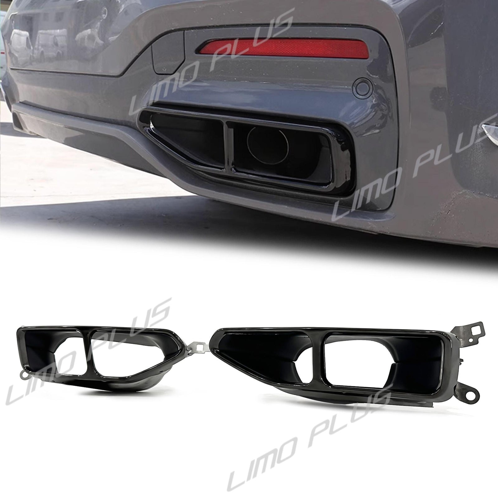 Gloss black exhaust pipes for BMW G11, G12, 7 Series M Sport 2016-2019 Q