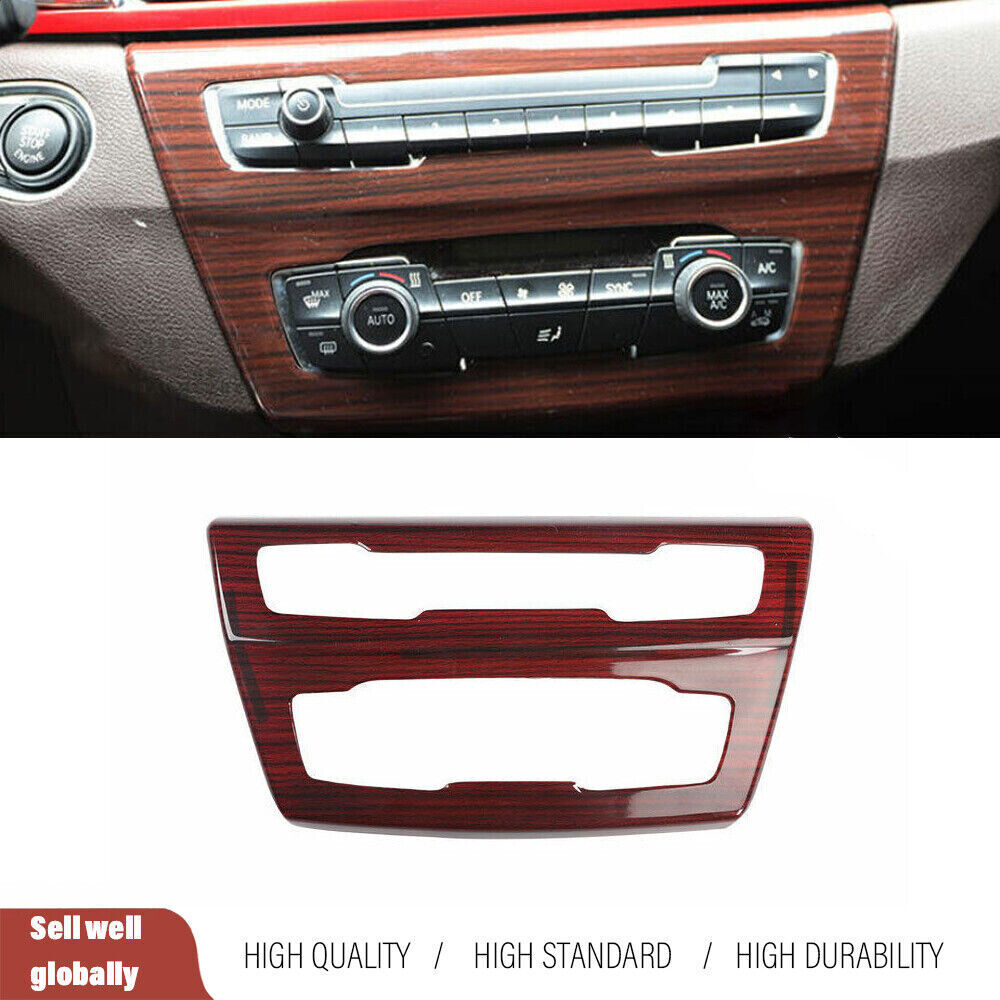 for BMW X1 F48 2016-2022 ABS Wood Grain Car Console AC Button Control Frame Trim