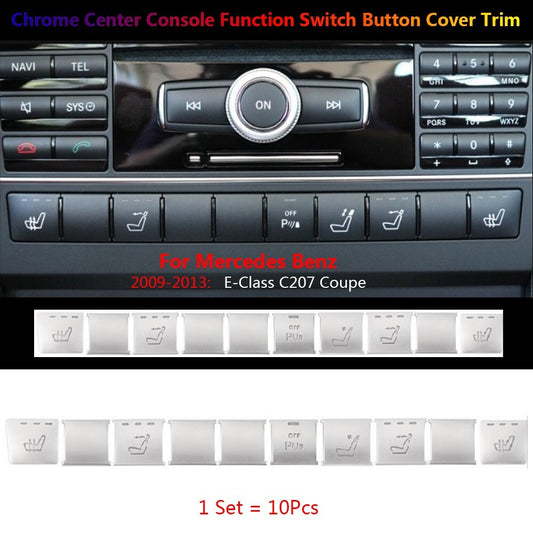 10 x for Mercedes-Benz E C207 Car Center Console for Seat Function Switch Cover Trim