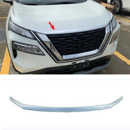 for Nissan Rogue 2021-2023 Silver Front Grill Grille Engine Hood Cover Trim 1PC