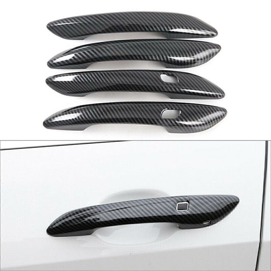 Exterior Side Door Handle Cover Trim for Hyundai for Elantra 2021 Carbon Look 4PCs