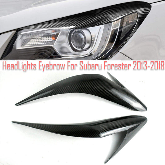 For 13-18 for Subaru Forester Carbon Fiber Eyelid Eyebrows Lids Headlight Trim Cover Q