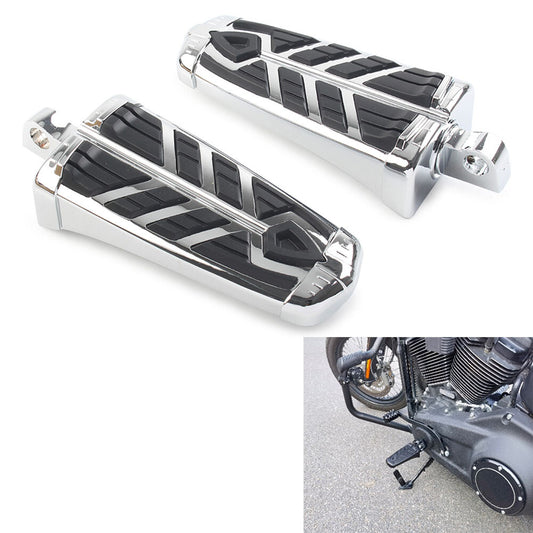 Chrome Motorcycle Foot Pegs Footrests Footpegs 10mm for Harley Davidson