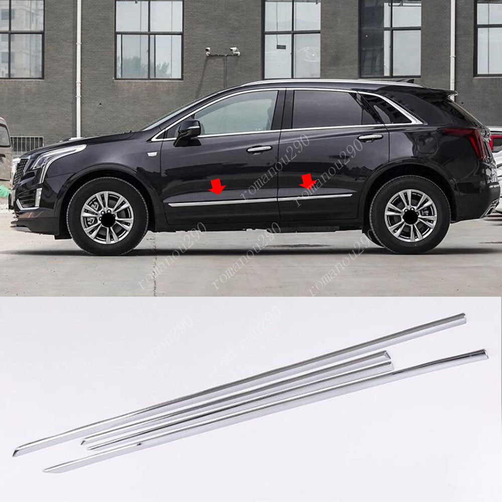 for Cadillac XT5 2017-2020 ABS Chrome Side Door Body Skirt Molding Cover Trims