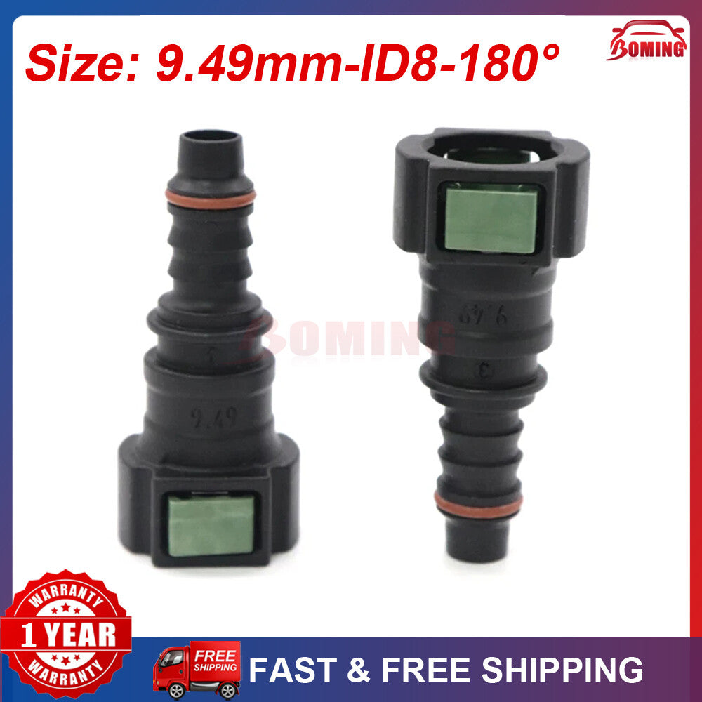 2-pack 9.49mm ID8 10x8 180 Fuel Line Hose Quick Release Female Connector Q