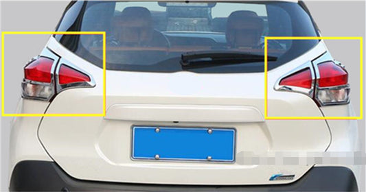 for Nissan Kicks 2017-2022 Chrome Exterior Rear Tail Light Lamp Frame Cover Trim