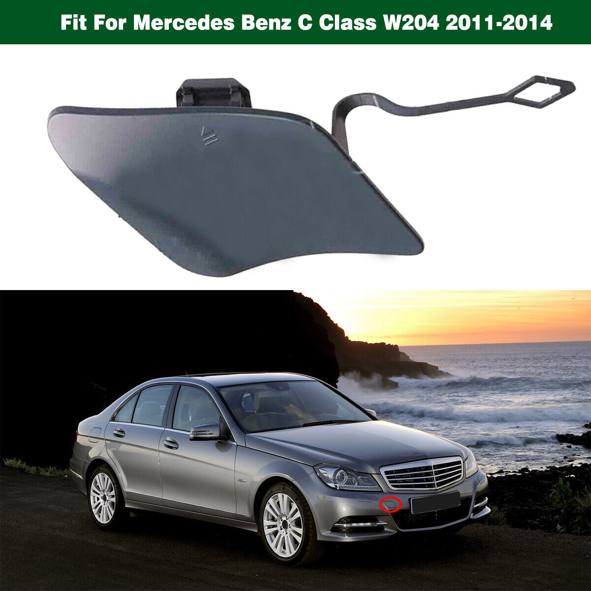 1Pcs Front Bumper Tow Hook Eye Bracket Cover Cap for BENZ C CLASS W204 2011-2014 Q