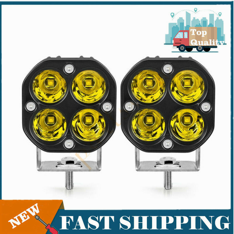 2 x 3-inch 40W yellow LED work light strips for fogging, all-terrain vehicles, 4WD, and off-road SUVs. n
