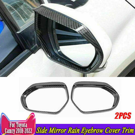 For 2018-2023 for Toyota for Camry Carbon Fiber Rearview Mirror Rain Eyebrow Frame Trims