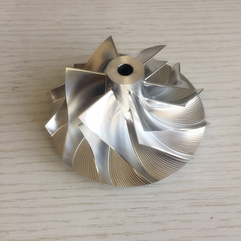 T04E 52.84/76.07 mm 6+6 Blade Turbine Milling/Blank Compressor Wheel for Racing Cars