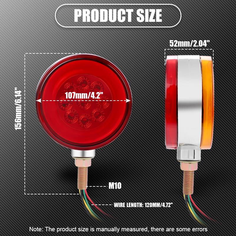 2X RedAmber LED Double Face Fender Marker Lights Turn Signal Semi Truck Trailer
