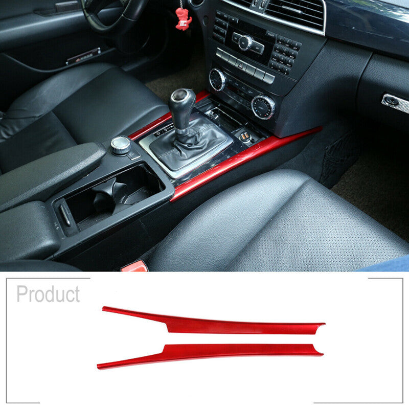 ABS Red Center Control Side Trim Protective Cover for C-Class W204 2008 - 2013 n