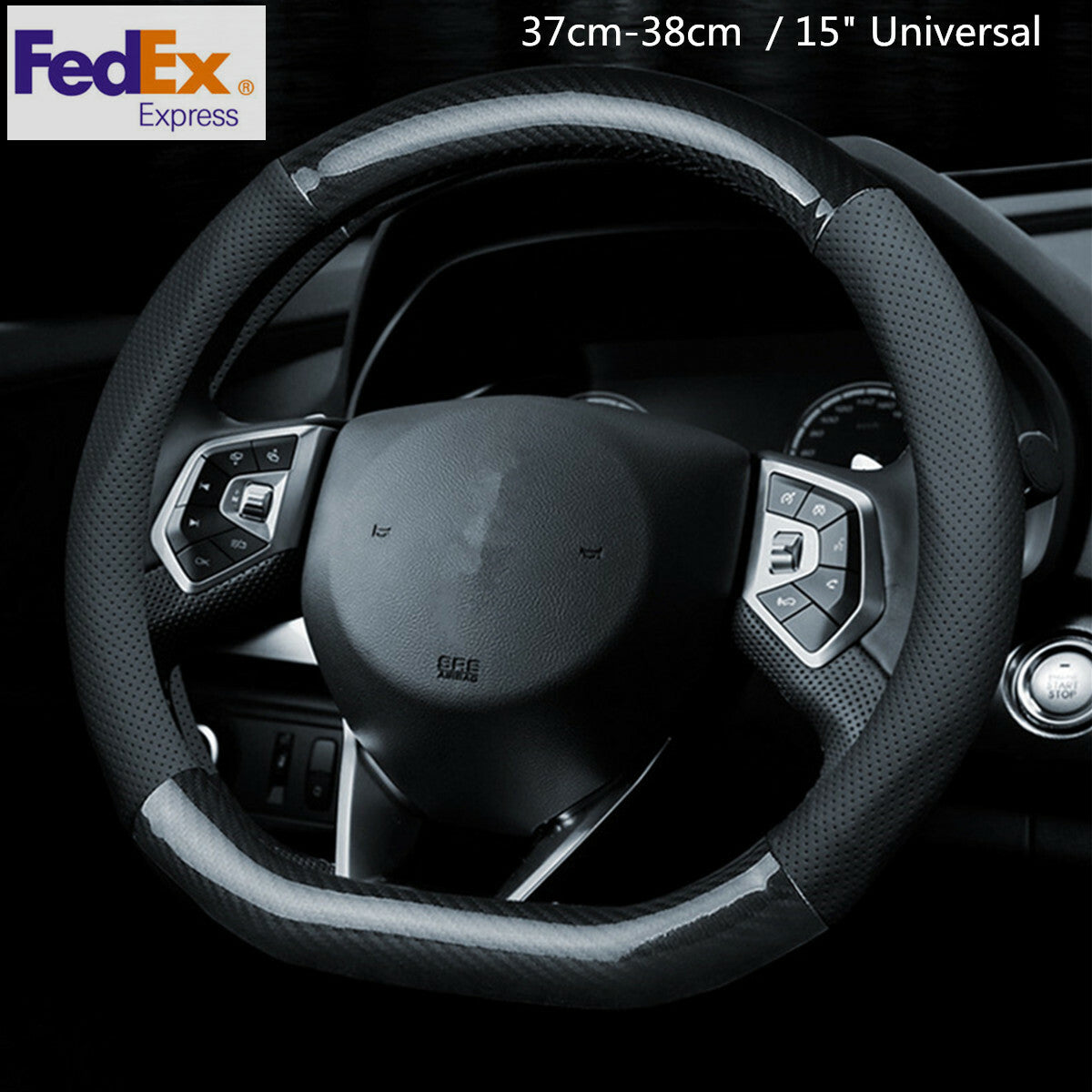 2-Pack Carbon Fiber Car Front and Rear Badge Trim Rings for Subaru Forester 2022- v