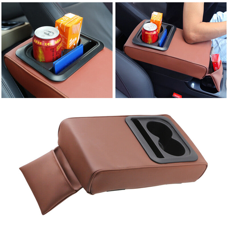Multi-function Double Cup Holder Car SUV Armrest Center Console Storage Box v