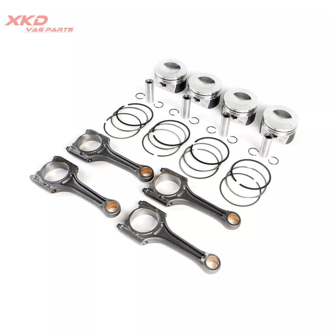 4* Piston Ring Assembly Con Rods 20MM Fit for VW for Golf for Jetta for Audi for A4 BPY BPG BWT Q