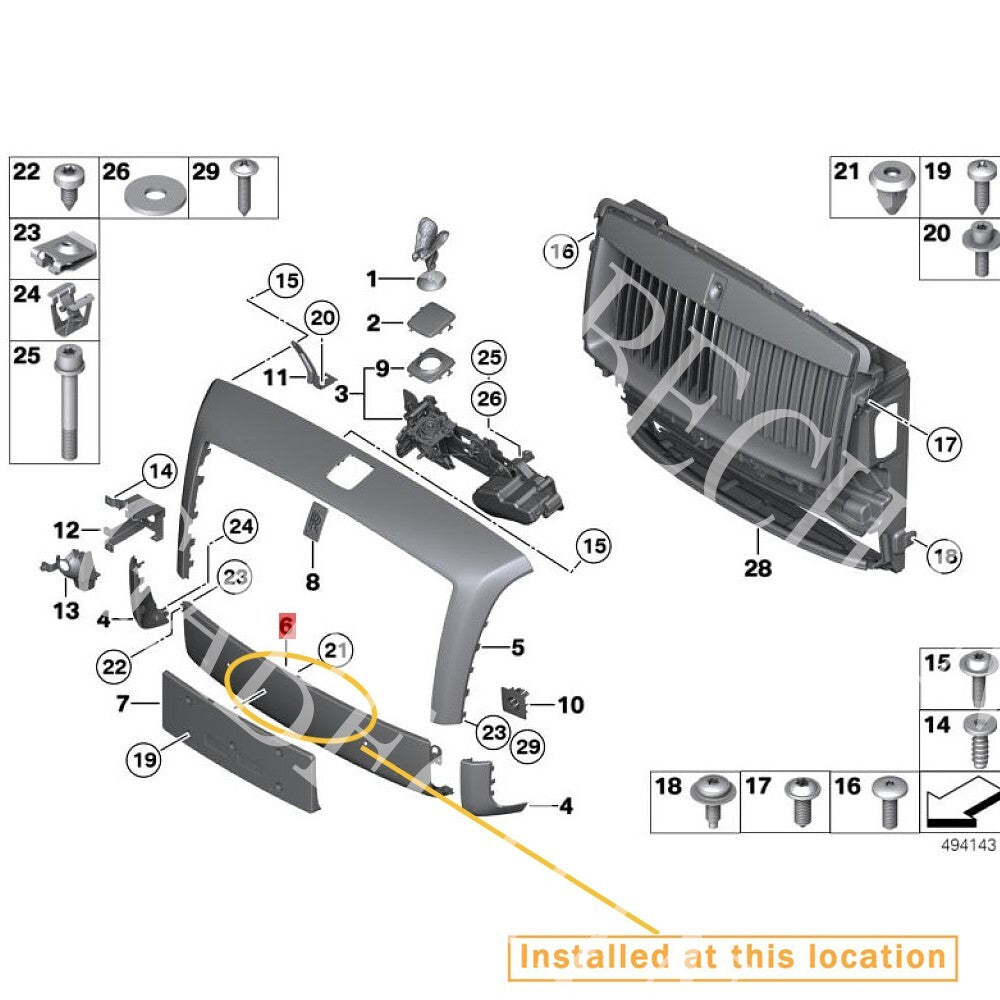 Suitable for Rolls-Royce for Ghost 10-17 Low Grill Chrome Protective Case Equipment Manufacturer: 51137374398