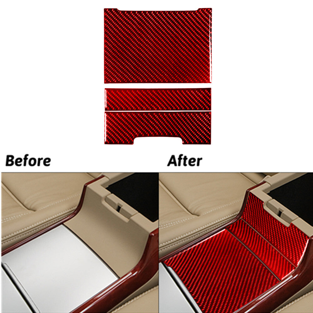 Carbon Fiber Rear Center Cupholder Cover Trim For Silverado for GMC for SIERRA 2014-2018 v