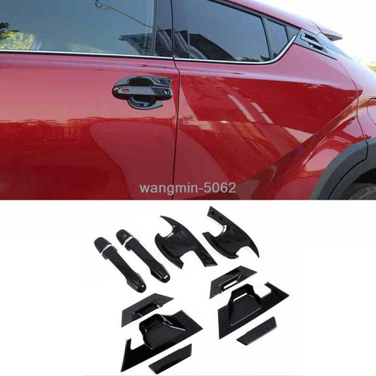 Carbon Fiber Outside Door Handle Bowl Cover Trim for Toyota C-HR CHR 2016-2019