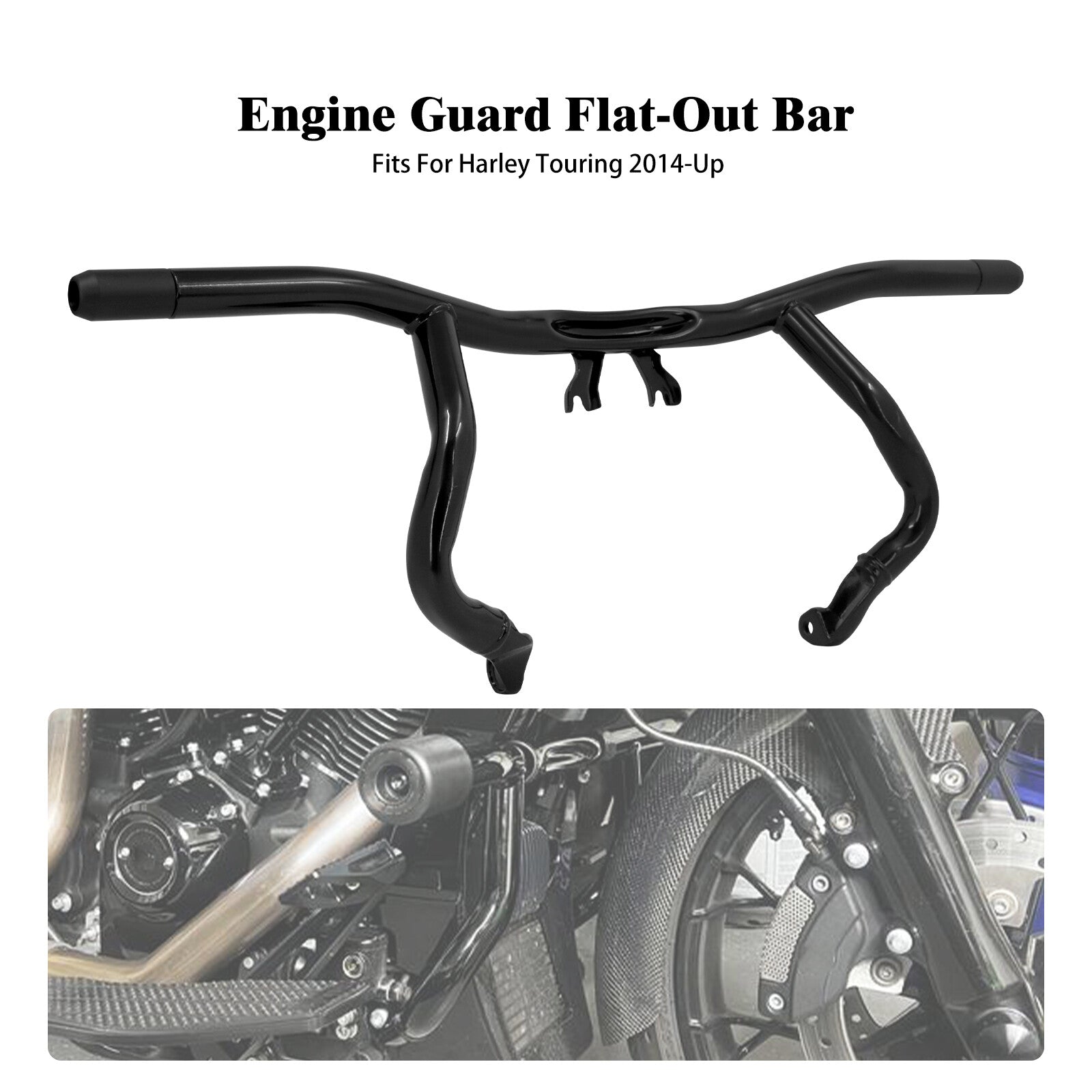 Flat-out Front Engine Guard Crash Bar for Harley Touring Road Street Gilde 14-24
