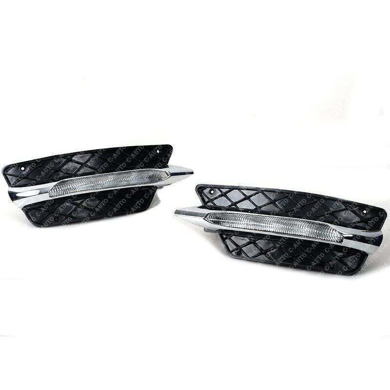 For 2012 2013 2014 for Mercedes-Benz W204 C-Class Pair Front Bumper LED DRL Fog Lamp