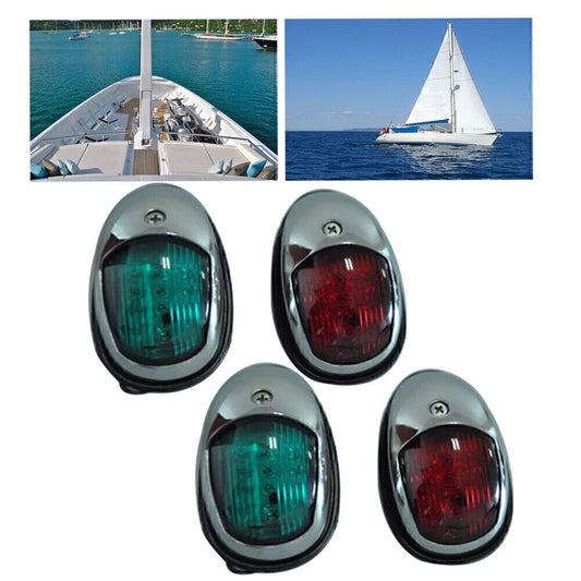 2 Dual LED Navigation Lights with Stainless Steel Housing - Port/Starboard Marine/Boat n