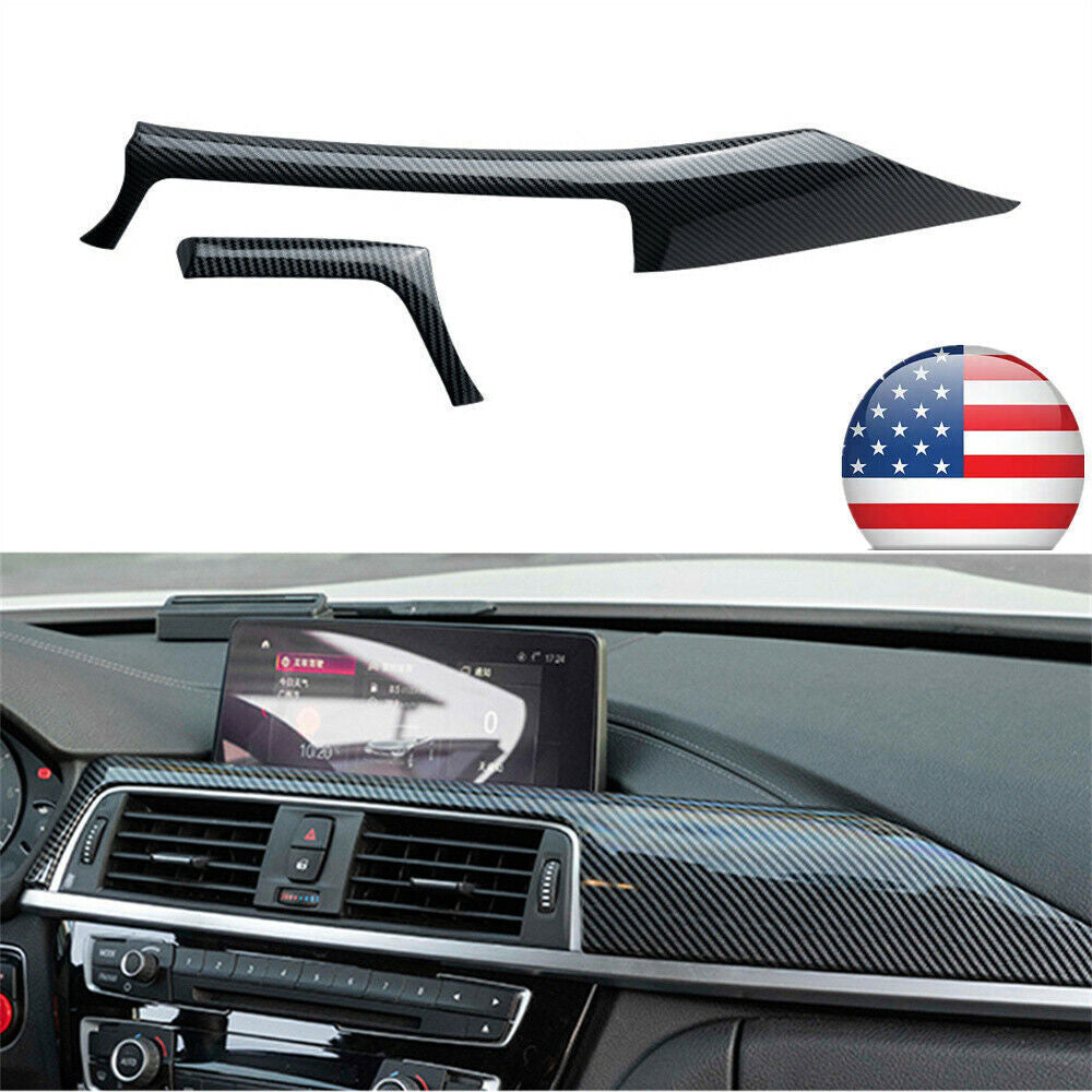 Carbon Fiber Look Car Center Console Dashboard Panel Trim Cover for BMW 3 Series Q