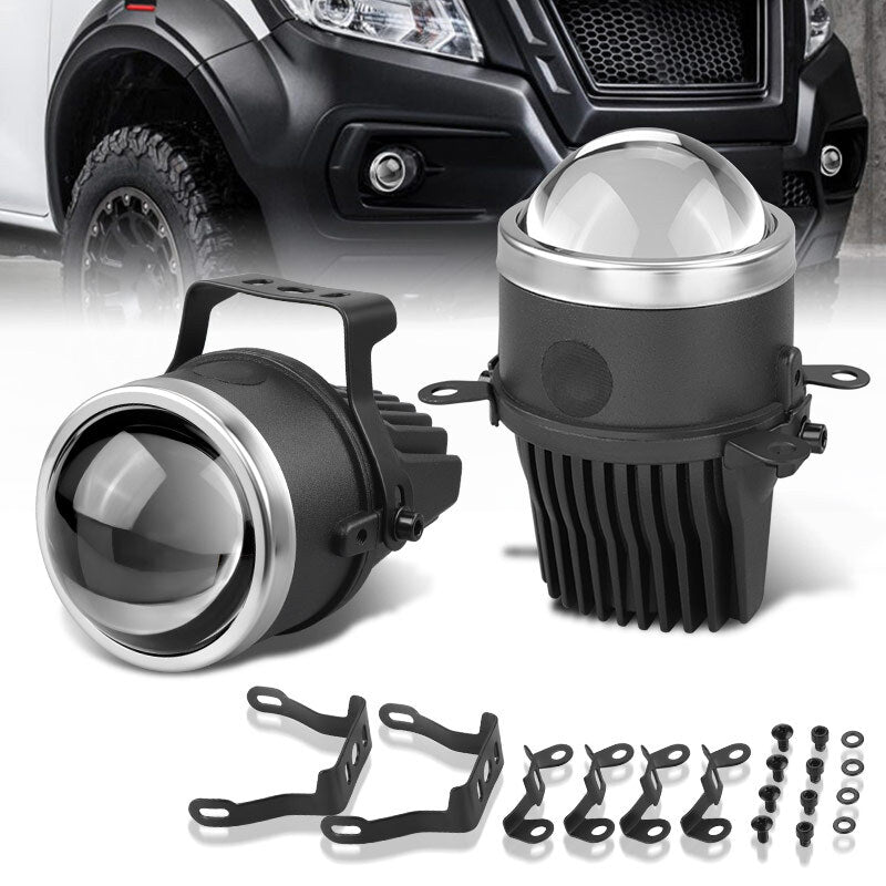 2x High Low Beam 6000K White 2.5 inch Bi LED Fog Light Lens Fog Lamp Universal