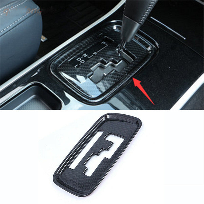 Carbon fiber automotive gear shift cover trim for Mitsubishi Outlander 2013 - 2020