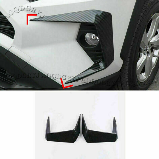 for TOYOTA RAV4 2019-2023 Carbon Fiber Front Fog Light Lamp Eyebrow Frame Trim2