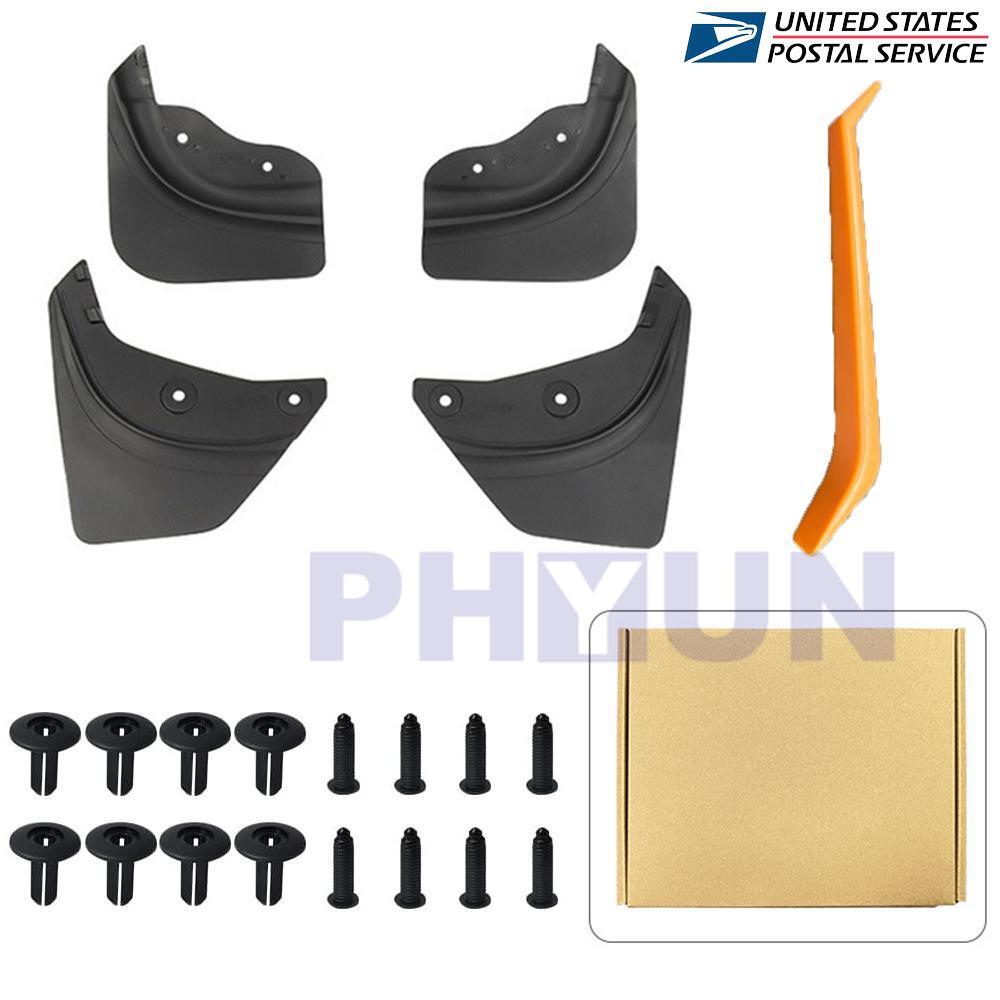 4-Piece Pack Front and Rear Mudguards with Splash Protection for Model Y (2021-2023, ) n