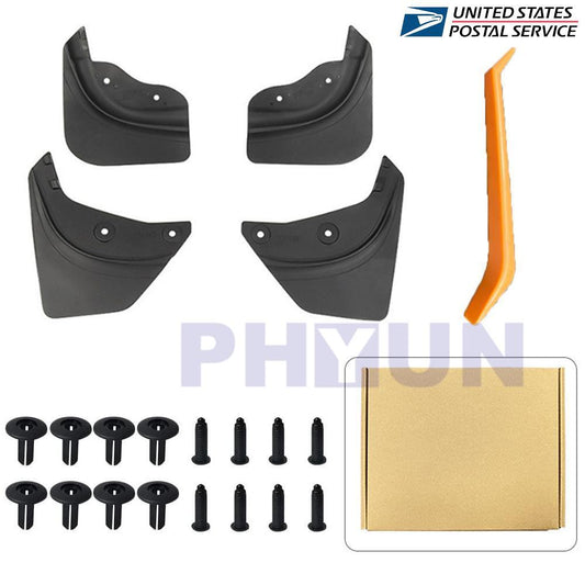 4-Piece Pack Front and Rear Mudguards with Splash Protection for Model Y (2021-2023, ) n