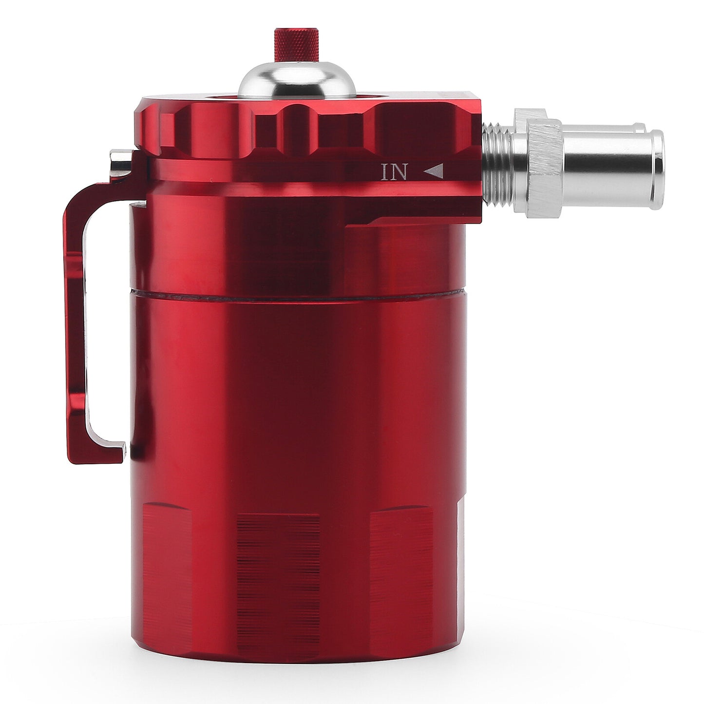 Red 300ML Oil Catch Can Kit Universal Breather Baffled Aluminum Reservoir Tank