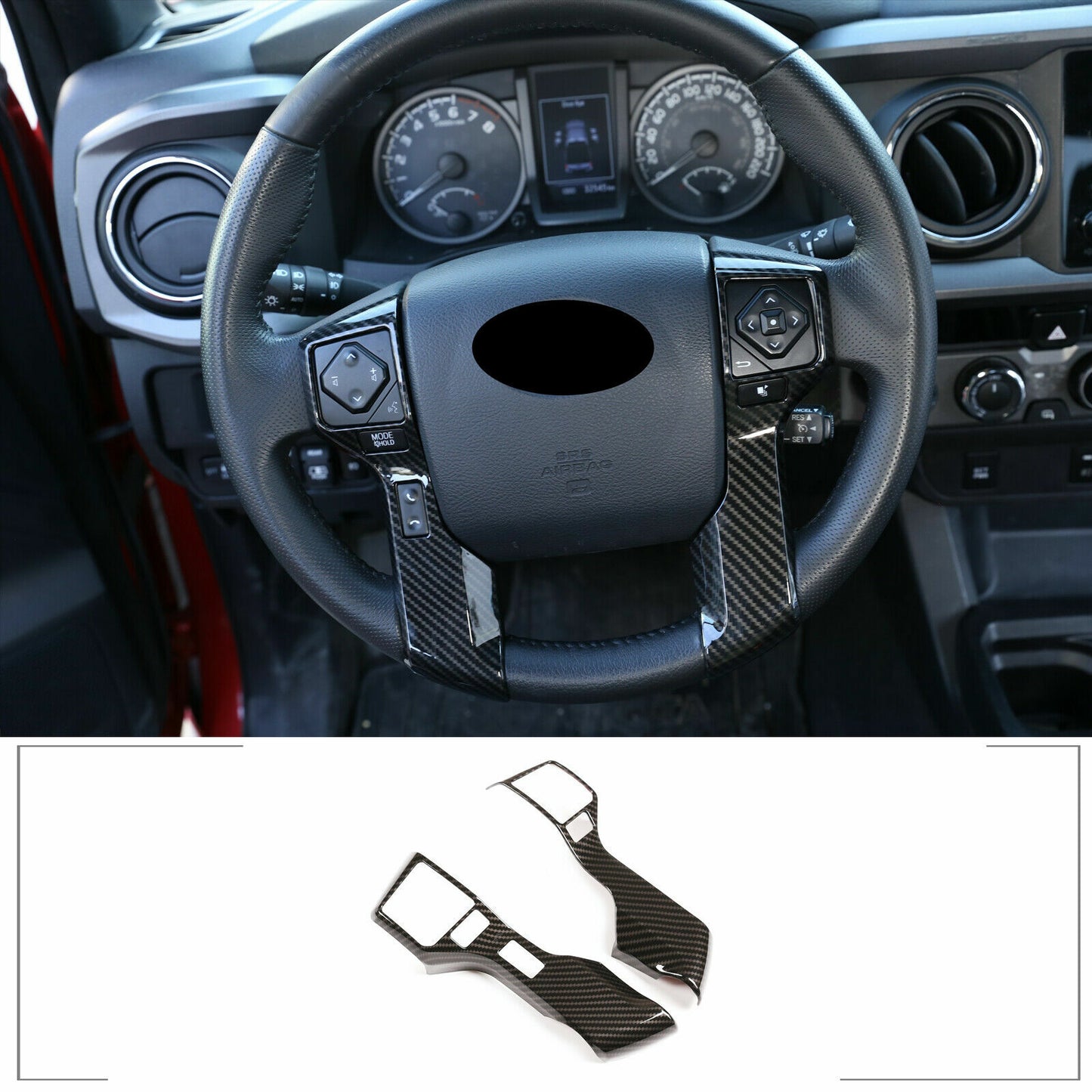 Carbon fiber interior armrest rear ventilation cover trim for Toyota Tundra 14-21
