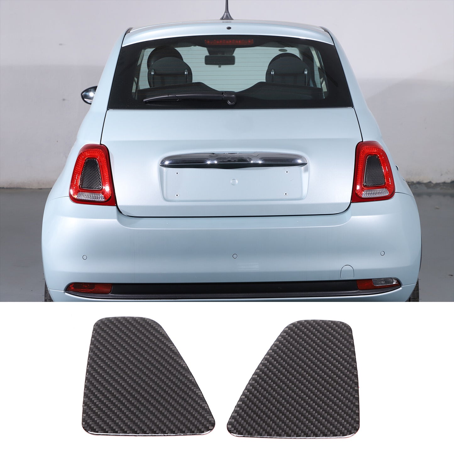 Red carbon sticker for Fiat 500 595 695 16+ for Abarth rear light insert panel decoration - n