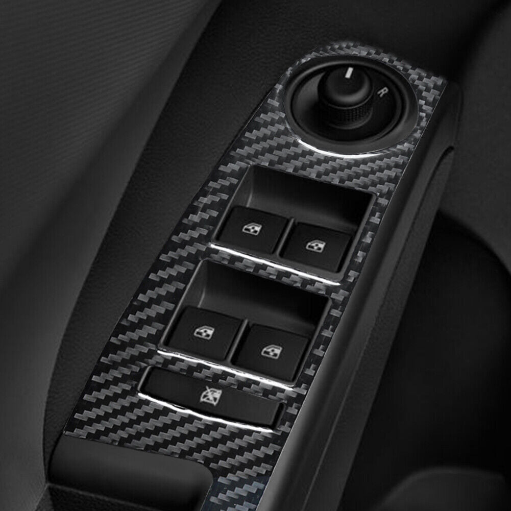2-Piece Carbon Fiber Front Window Lift Panel Cover Trim for Sonic 12-16- n