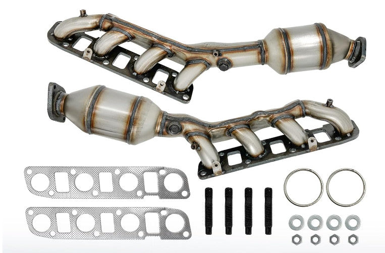 Left + Right Exhaust Manifold Catalytic Converter Suitable for 11-21 for Infiniti 16-21 for Nissan Q