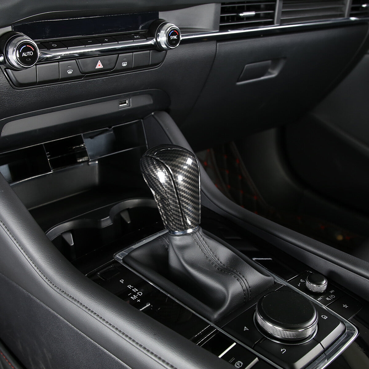 Carbon Fiber Center Console Gear Indicator Decal Trim for Tacoma - v