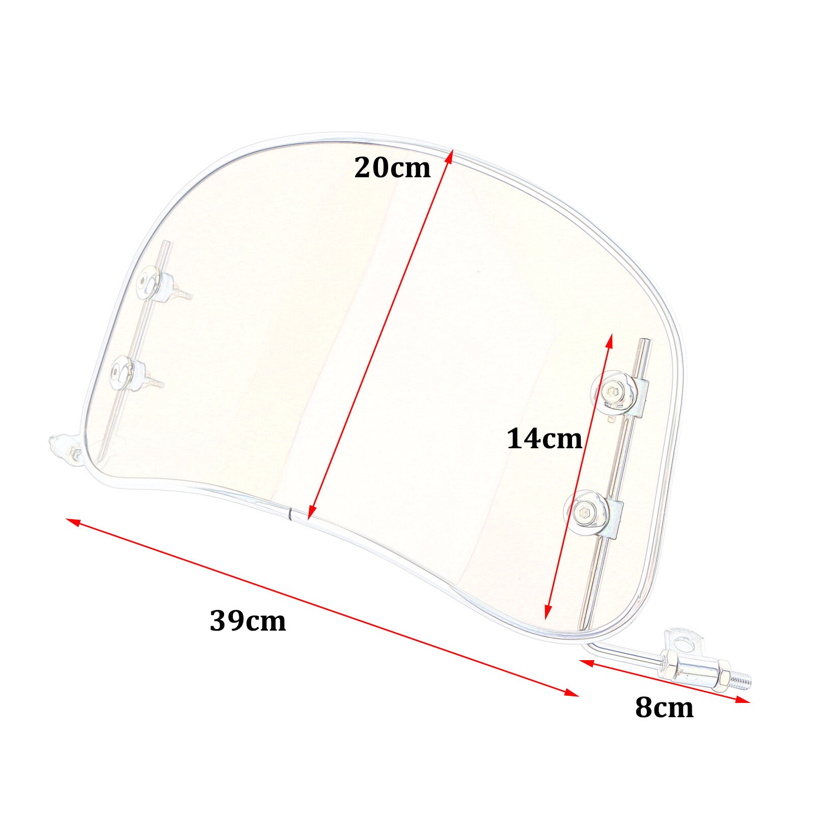 Smoked motorcycle windshield, removable windshield, universal for scooters and electric bicycles.