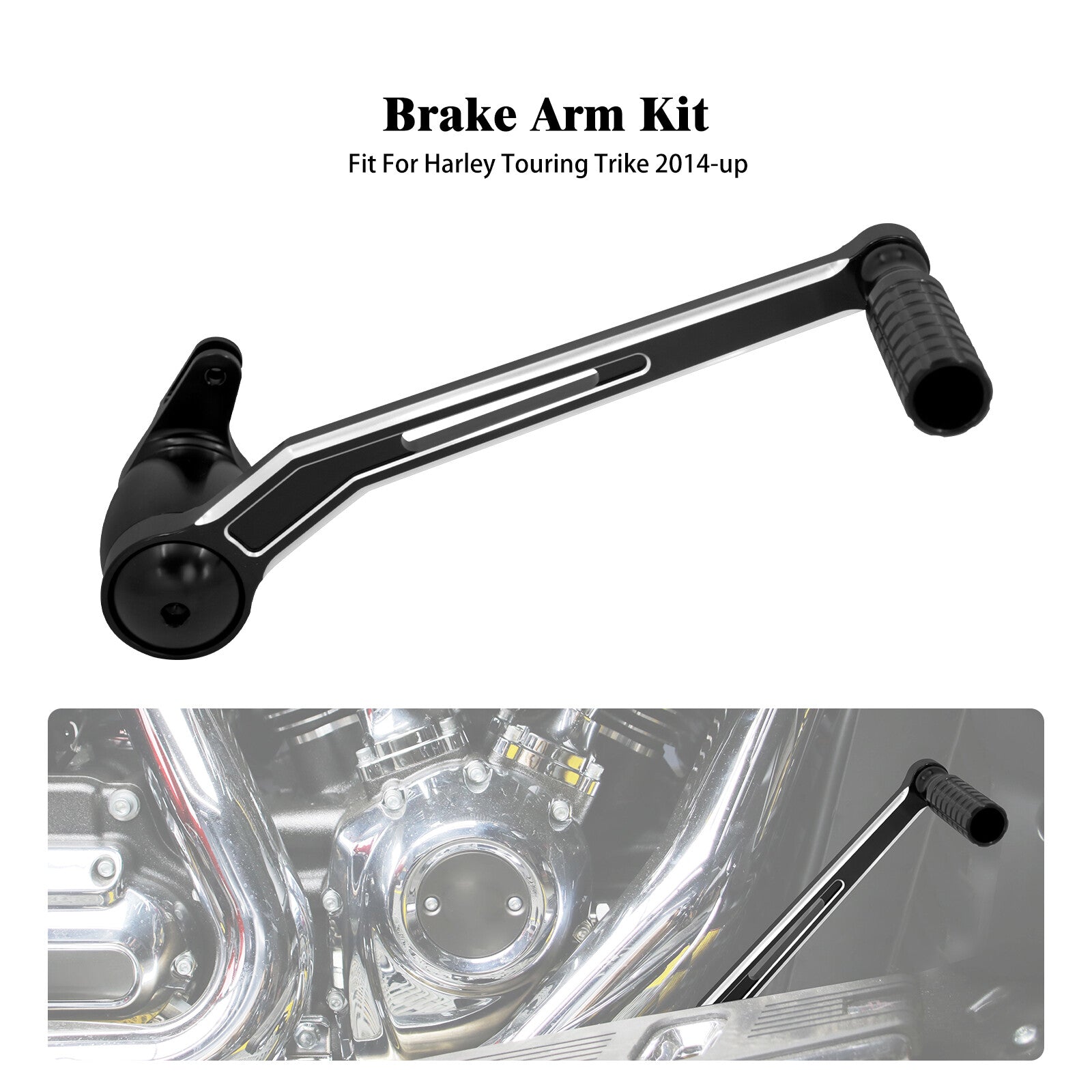 CNC Brake Arm Lever Kit for Harley Electra Street Trike Road King Glide 14-2023
