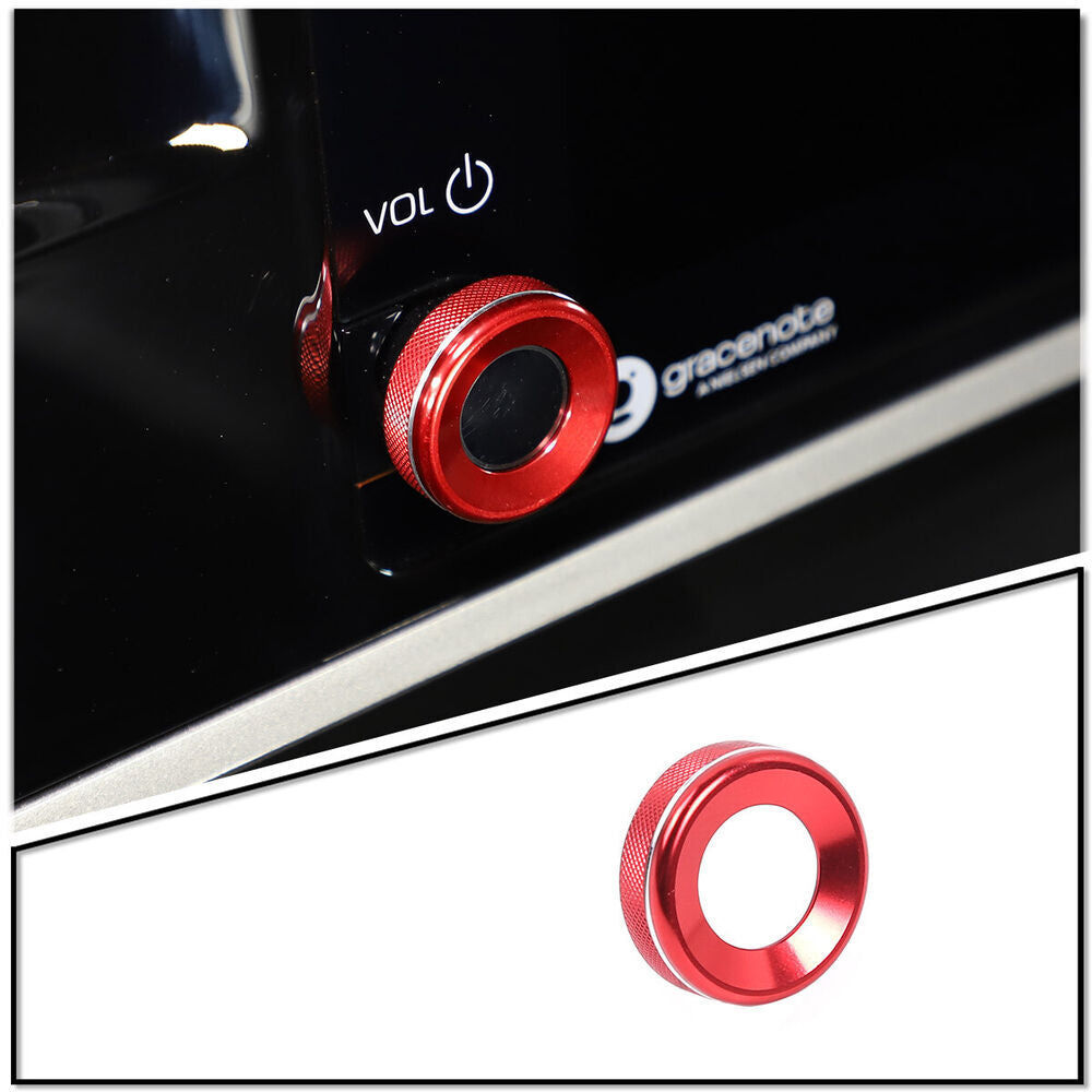 Alloy Red Audio Volume Ring Cover For Toyot@ Tundr@ /Sequoia 2022-23 Accessories