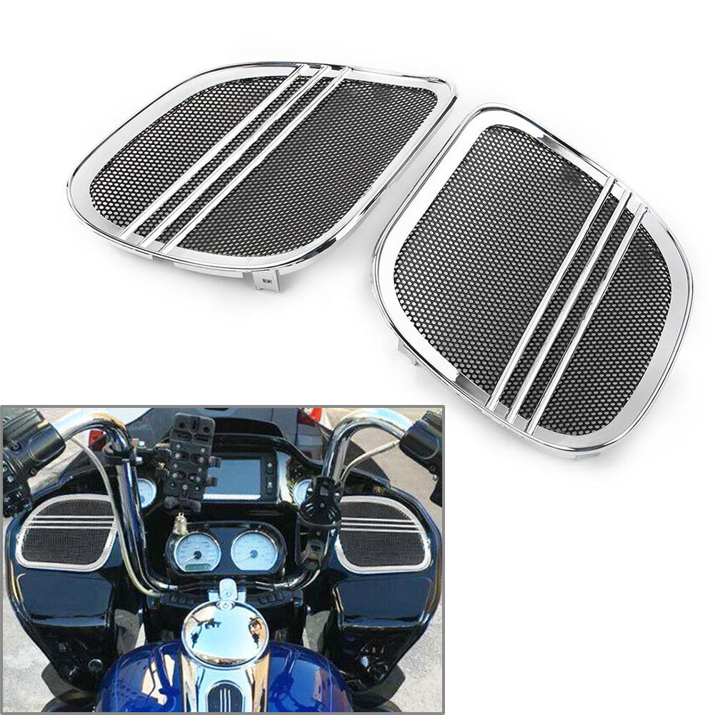 Chrome Tri-Line Speaker Grills Cover Trim for Harley Road Glide 2015-2022 2016 Q