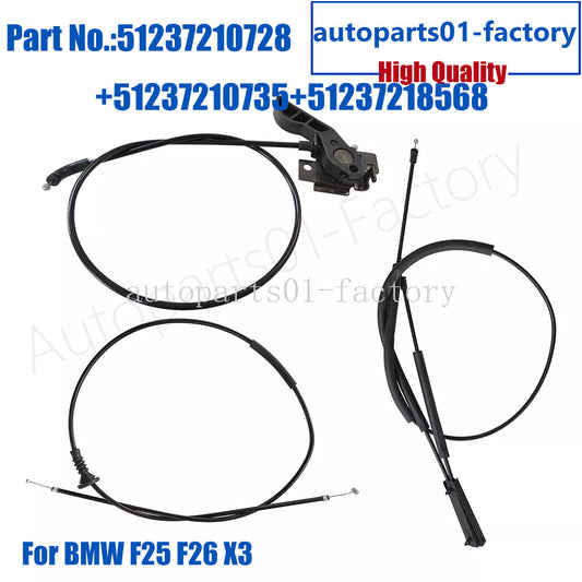 3PCS Hood Latch Lock Release Cable Fit for BMW X3 F26 X4 F26 xDrive35i