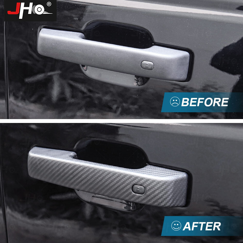 Matte Carbon Fiber Exterior Door Handle Cover Trim for Ford Bronco 2021-2024