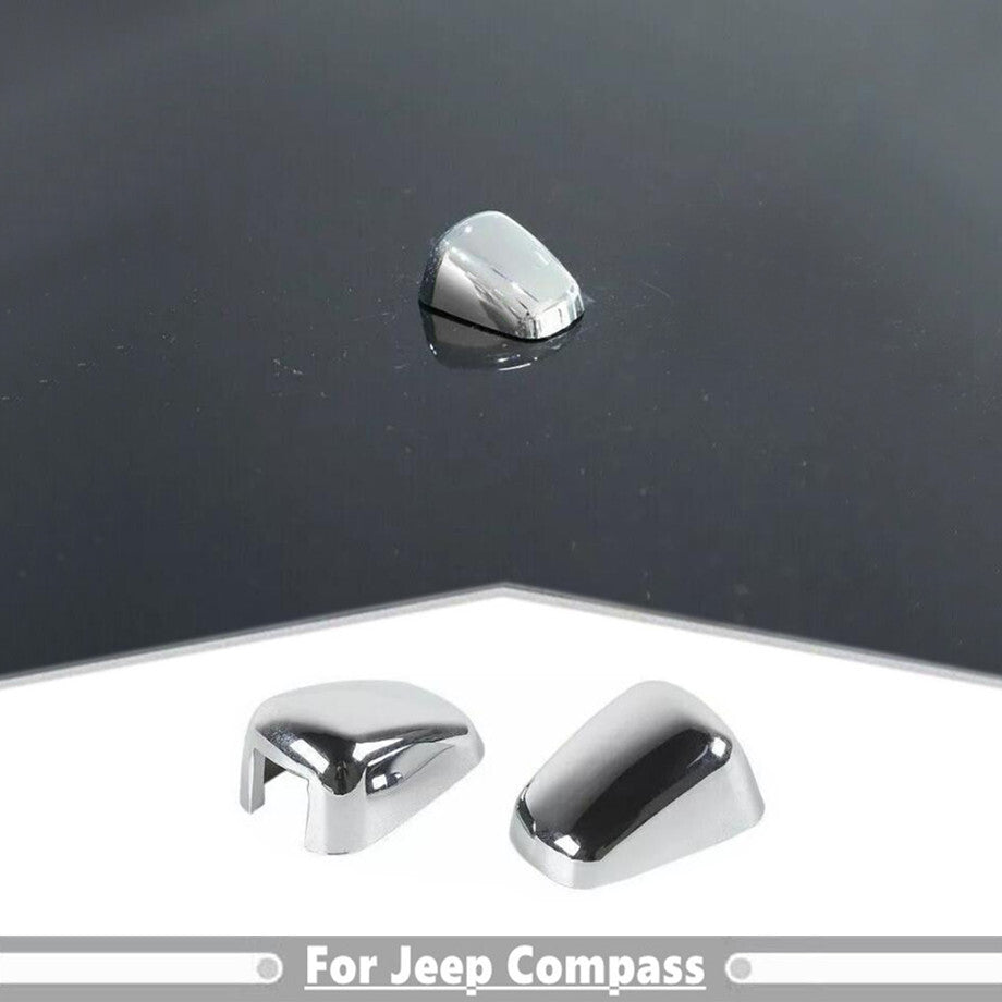 For 2017-2025 for Jeep Compass Chrome Front Wiper Water Spray Nozzle Cover Trim Cap v