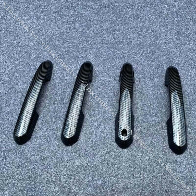 Carbon Fiber ABS Side Door Handle Moulding Cover Trim for Toyota RAV4 2019-2022