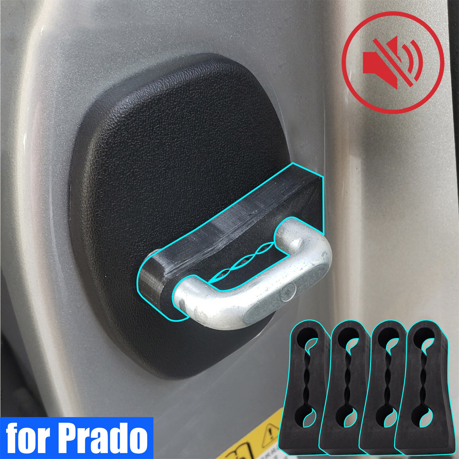 for Toyota for Land Cruiser Prado Door Lock Damper Deadening Seal Sound Isolation