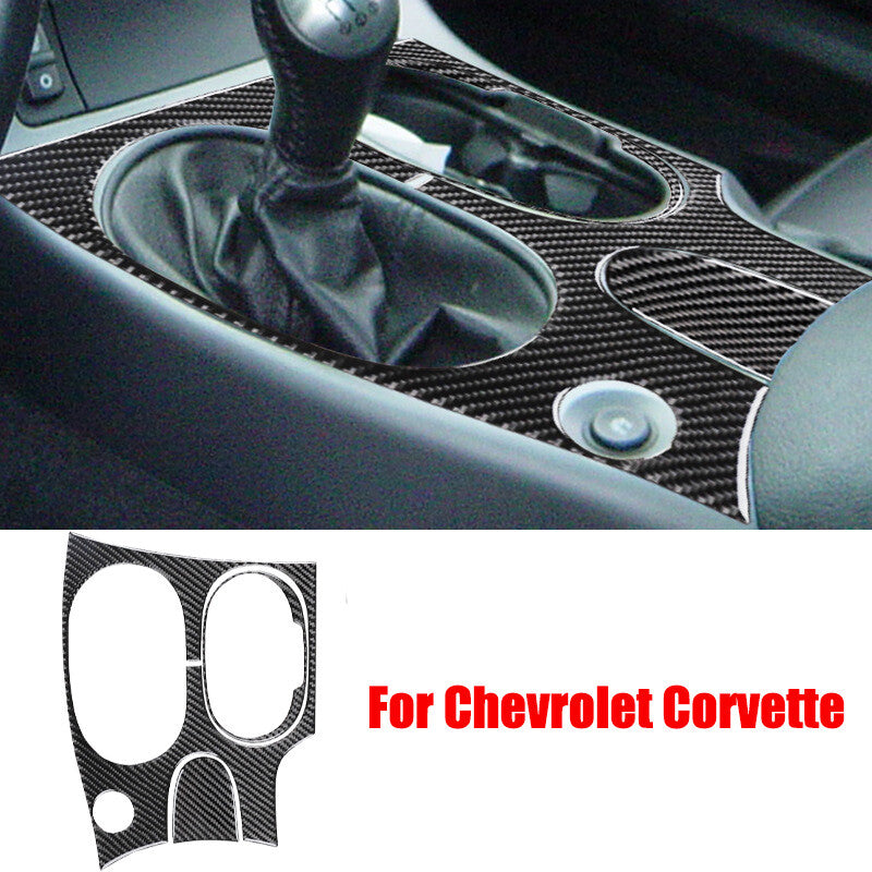 Carbon fiber car gear shift panel decorative sticker for Corvette C6 2005-13- n